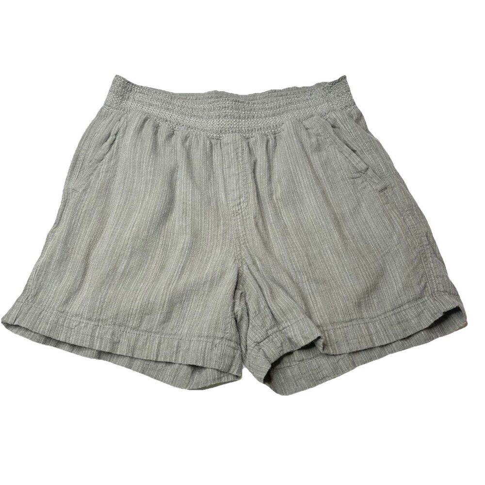 Briggs Green Pull on Casual Shorts Size Medium Womens Pockets Elastic Waist